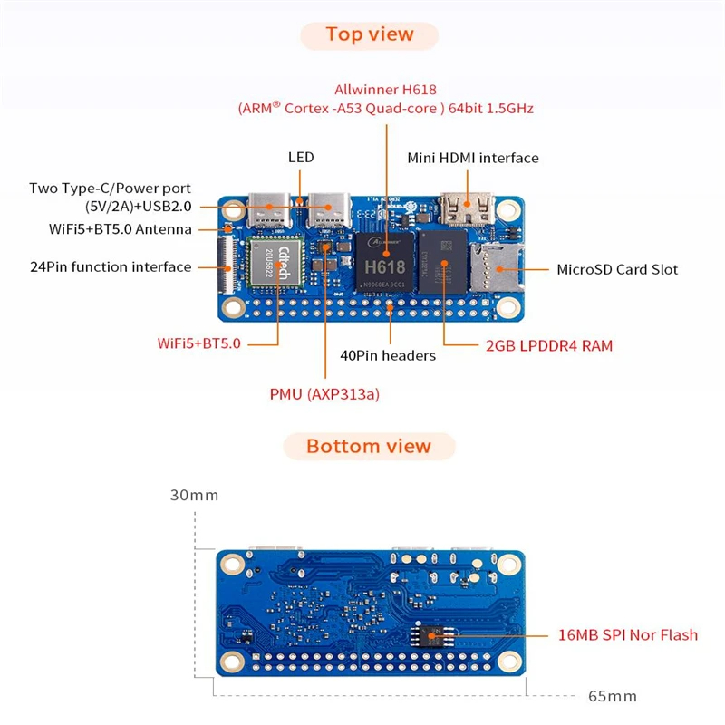 Orange Pi Zero 2 W 2GB RAM DDR - Pi Zero W Board recension och pris